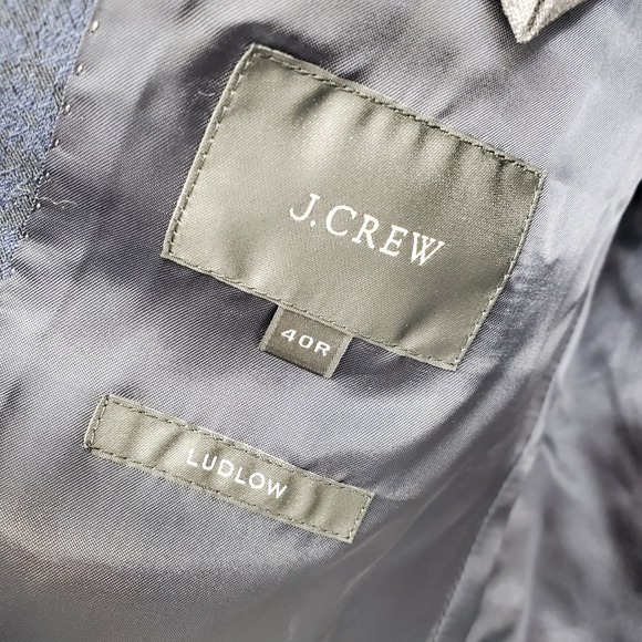 J. Crew Ludlow Navy Blue Black Starburst Ormezzano Italy Men Blazer Suit Jacket - Picture 3 of 10